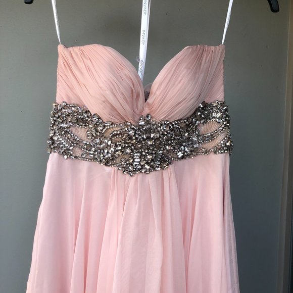 Pink Embellished Jovani Gown - Picture 2 of 10